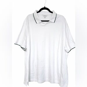 Mens Banana Republic White Polo with Dark Green Trim Size XXL